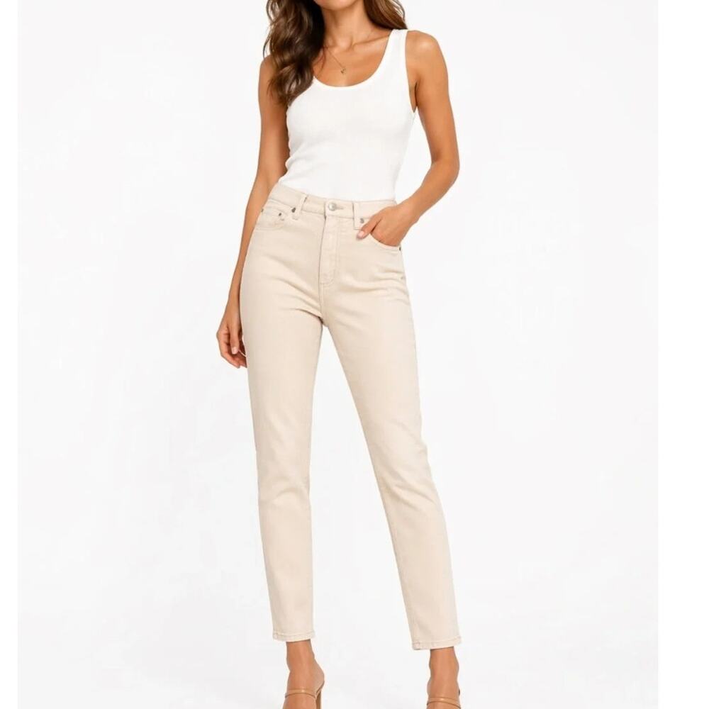 Banana Republic The Skinny Jean Ecru Wash Neutral Chic Denim Sz 28